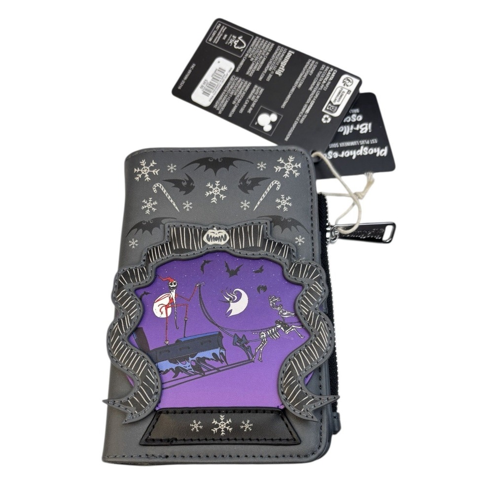 Loungefly Disney Wallet‎ Nightmare Before Christmas Snow Globe Glow NWT